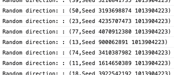 Random directions in the console from a seed